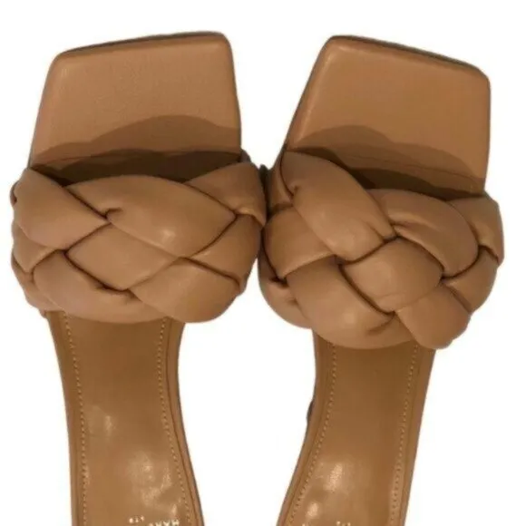 NWT Marc Fisher Tan Slide Sandal Heels 8