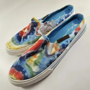 NWT Margaritaville Sailor Slip-On Mules Shoes Tie Dye Rainbow Women's Size 7.5