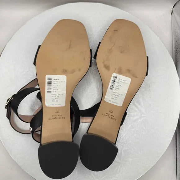 NWT New Kate Spade Maui Black Leather Women's Sandals Size 9