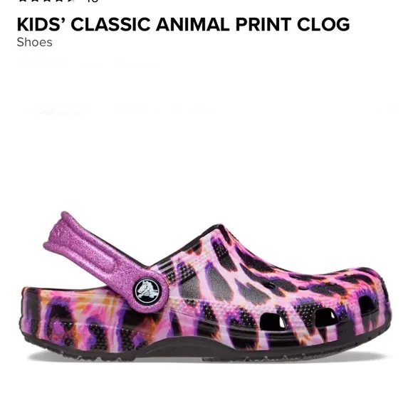 NWT PINK /PURPLE Classic Animal Print Crocs Youth size J6 Papaya Leopard shoes