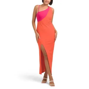 NWT RACHEL ROY Women's Phoenix Asymmetrical One Shoulder Front Slit Maxi Dress