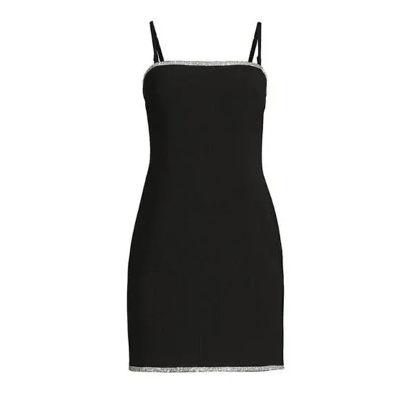 NWT RACHEL ROY Women's Veronica Rhinestone Embellished Trim Mini Sheath Dress