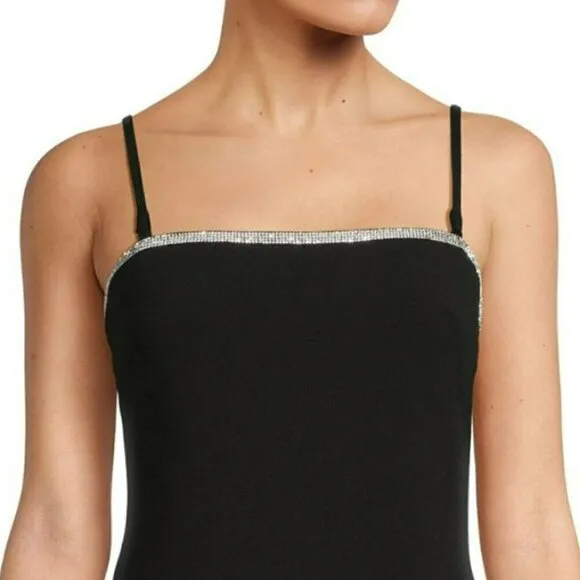 NWT RACHEL ROY Women's Veronica Rhinestone Embellished Trim Mini Sheath Dress