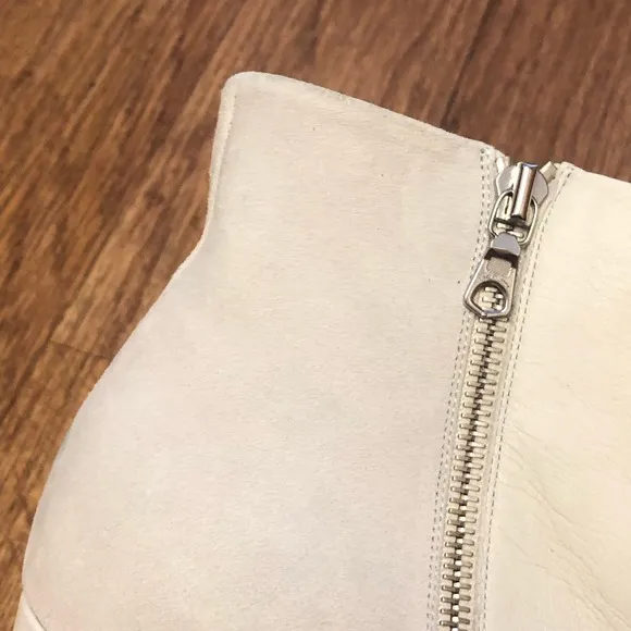 NWT Rag &amp; Bone Beha White Suede Leather Stiletto Ankle Boot Size 11 (41)