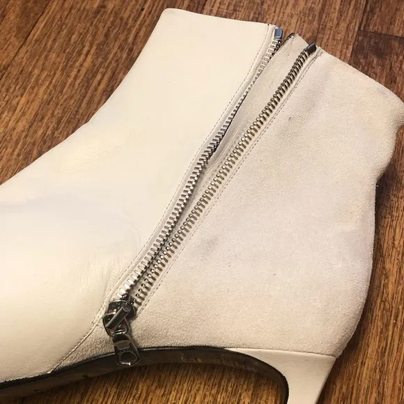 NWT Rag &amp; Bone Beha White Suede Leather Stiletto Ankle Boot Size 11 (41)