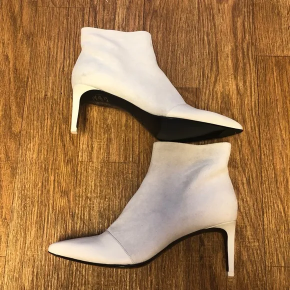 NWT Rag &amp; Bone Beha White Suede Leather Stiletto Ankle Boot Size 11 (41)