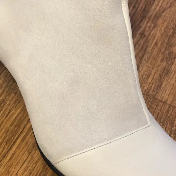 NWT Rag &amp; Bone Beha White Suede Leather Stiletto Ankle Boot Size 11 (41)