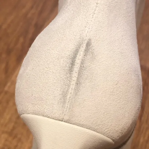 NWT Rag &amp; Bone Beha White Suede Leather Stiletto Ankle Boot Size 11 (41)