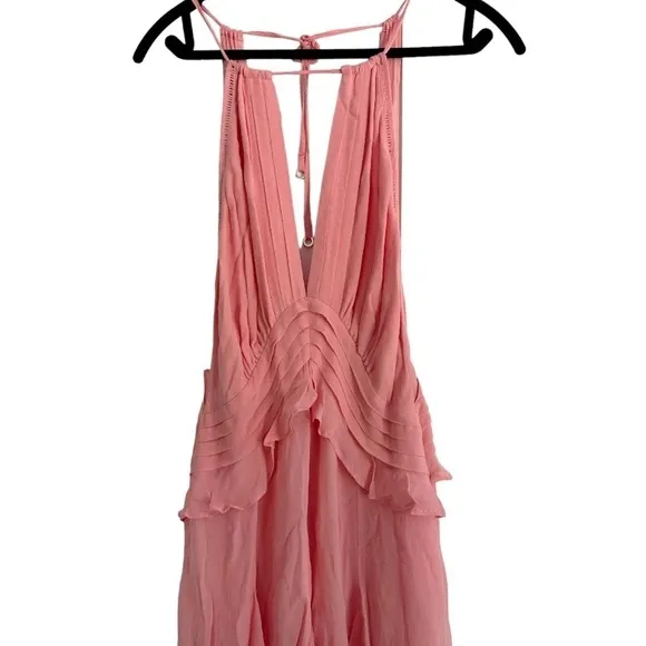 Nwt Reiss Belle Chiffon Frilly Pink Dress