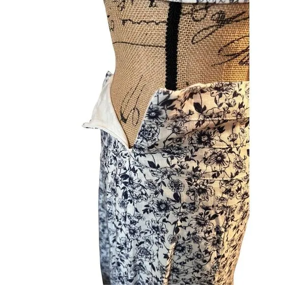 NWT Showpo Maya Linen Blend Blue Porcelain Floral Panelled Crop Top &amp; Maxi Skirt