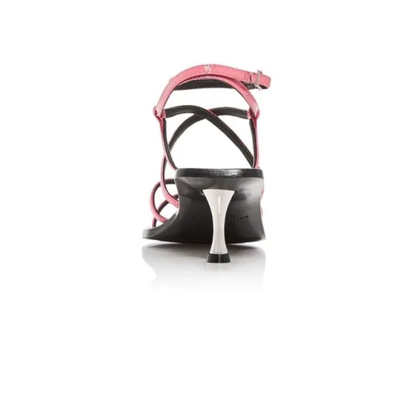 NWT Sigerson Morrison Irma leather square toe strappy kitten heel sandals heels