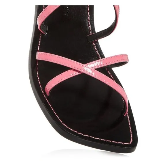 NWT Sigerson Morrison Irma leather square toe strappy kitten heel sandals heels