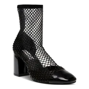 NWT STEVE MADDEN Womens Black Mesh Sock Eleanor Cap Pumps Shoes 7.5 M