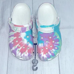 NWT Tie Dye Crocs 8