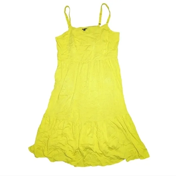 NWT Torrid Yellow Mini Rayon Slub Tiered Dress Size 2X / 18-20