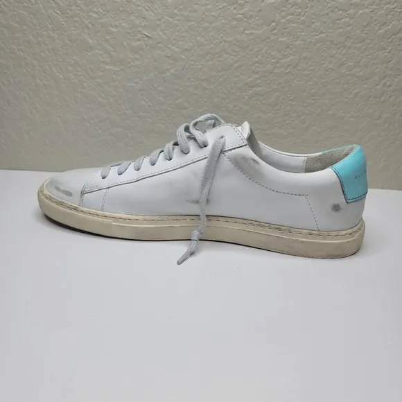 Oliver Cabell Womens Low 1 Warp Shimemering Silver Glitter Leather Shoes Sz 41