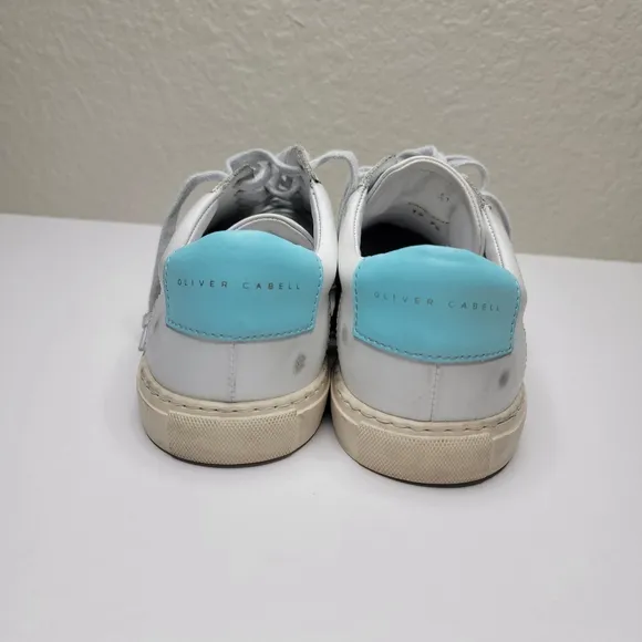 Oliver Cabell Womens Low 1 Warp Shimemering Silver Glitter Leather Shoes Sz 41