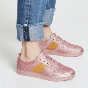 Opening Ceremony La Cienega Pink Glitter Shoes Lace-up Sneakers Women's 37/6
