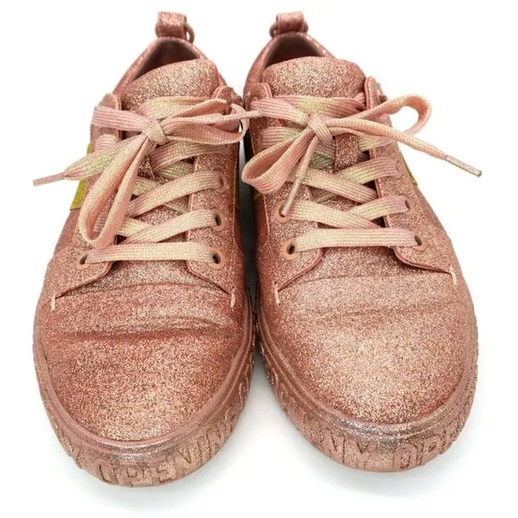 Opening Ceremony La Cienega Pink Glitter Shoes Lace-up Sneakers Women's 37/6