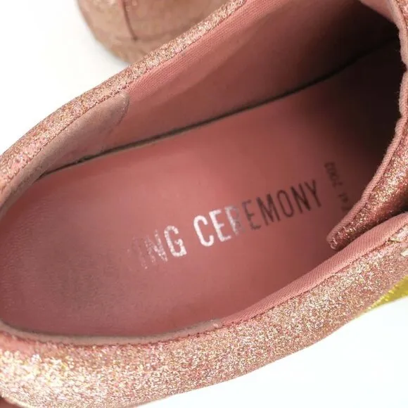 Opening Ceremony La Cienega Pink Glitter Shoes Lace-up Sneakers Women's 37/6
