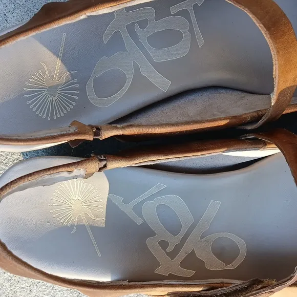 OTBT Wedge Brown Leather MARYJANE Shoes Size 9