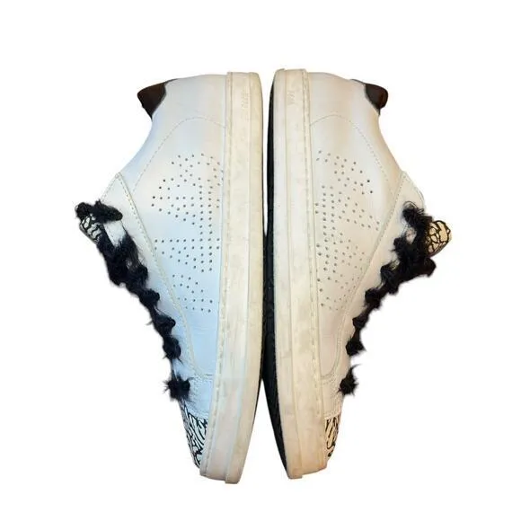 P448 John Cement Low Top Sneaker w/ Silver Glitter &amp; Black Feather Laces Size 38