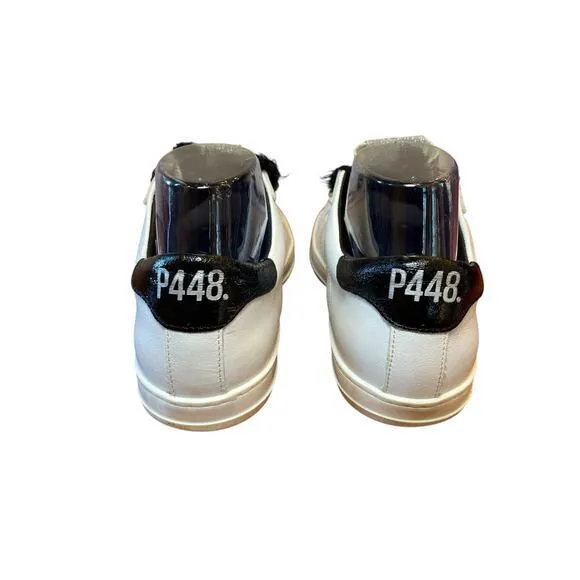 P448 John Cement Low Top Sneaker w/ Silver Glitter &amp; Black Feather Laces Size 38