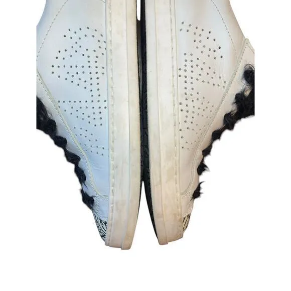 P448 John Cement Low Top Sneaker w/ Silver Glitter &amp; Black Feather Laces Size 38