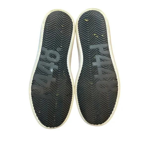 P448 John Cement Low Top Sneaker w/ Silver Glitter &amp; Black Feather Laces Size 38