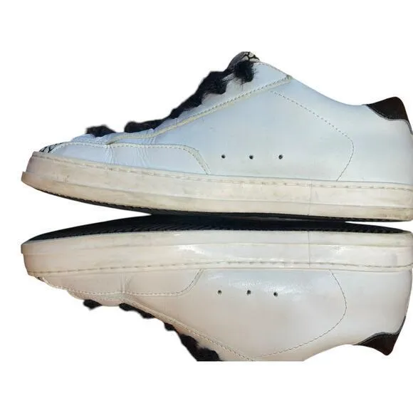 P448 John Cement Low Top Sneaker w/ Silver Glitter &amp; Black Feather Laces Size 38