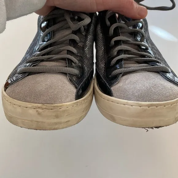 P448 The John Glam sneaker shoes Sz 37 leopard black and grey EUC