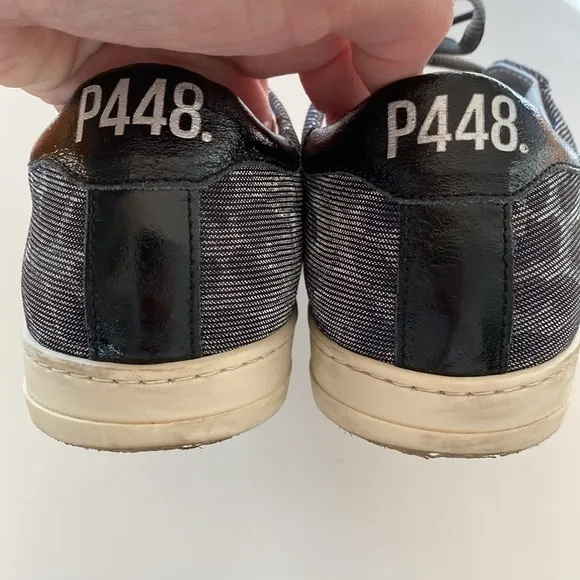 P448 The John Glam sneaker shoes Sz 37 leopard black and grey EUC