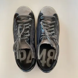 P448 The John Glam sneaker shoes Sz 37 leopard black and grey EUC