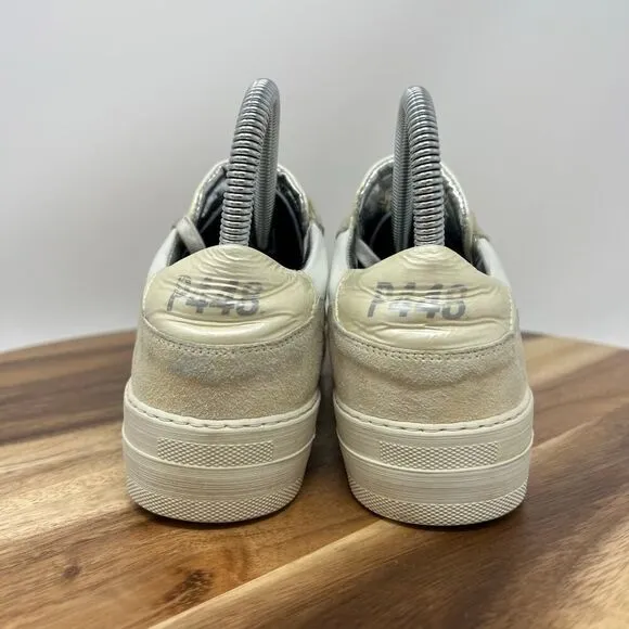 P448 Women's 6 (EU 36) Spacelow Metallic Gold/White Glitter Distressed Sneakers