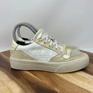 P448 Women's 6 (EU 36) Spacelow Metallic Gold/White Glitter Distressed Sneakers
