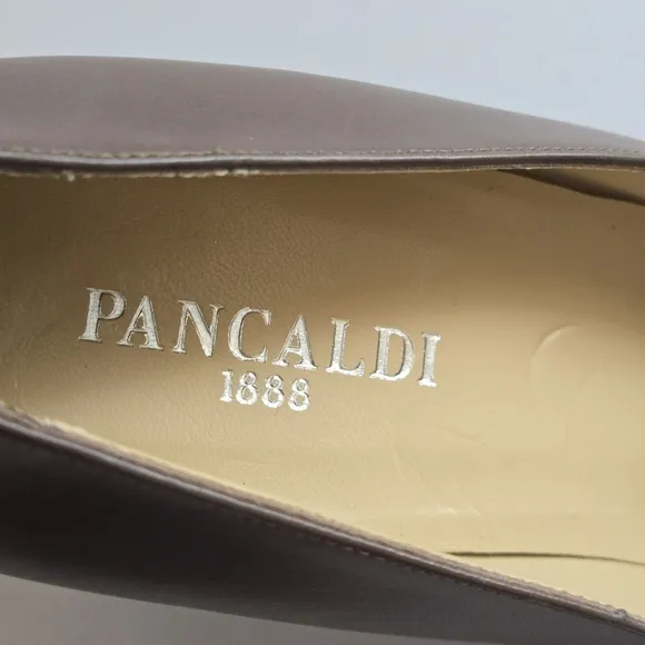 Pancaldi 1888 Italy Leather Brown Women's 3 Inch Heel Pumps Shoes Sz 9