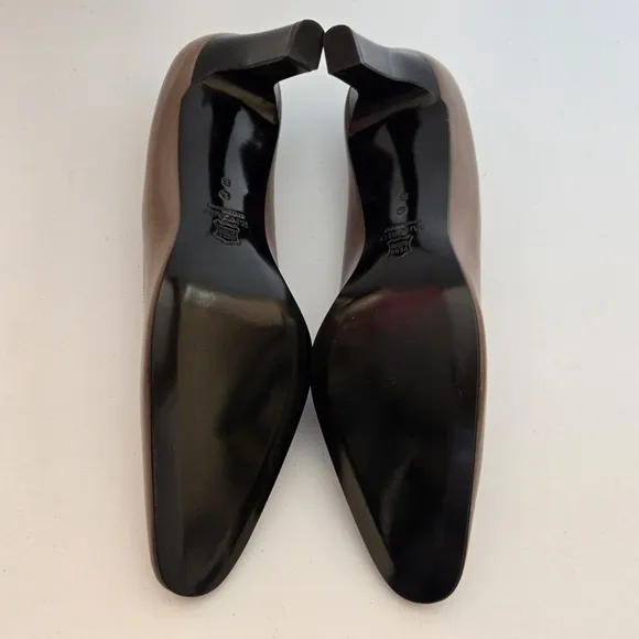 Pancaldi 1888 Italy Leather Brown Women's 3 Inch Heel Pumps Shoes Sz 9