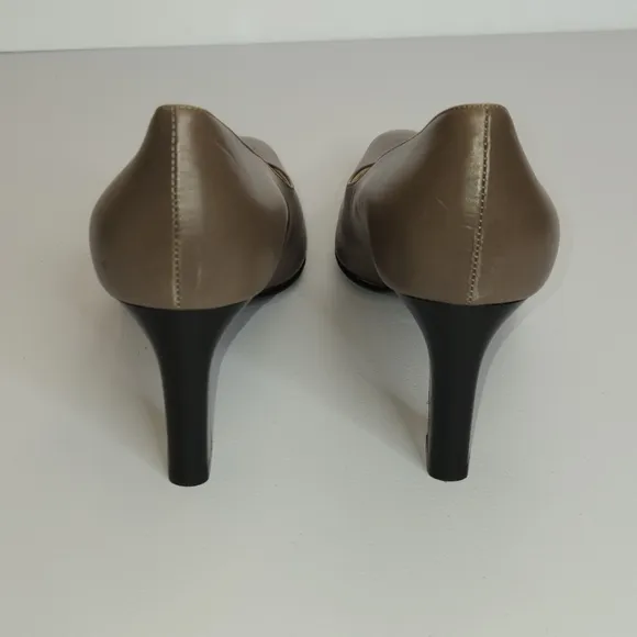 Pancaldi 1888 Italy Leather Brown Women's 3 Inch Heel Pumps Shoes Sz 9
