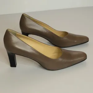 Pancaldi 1888 Italy Leather Brown Women's 3 Inch Heel Pumps Shoes Sz 9