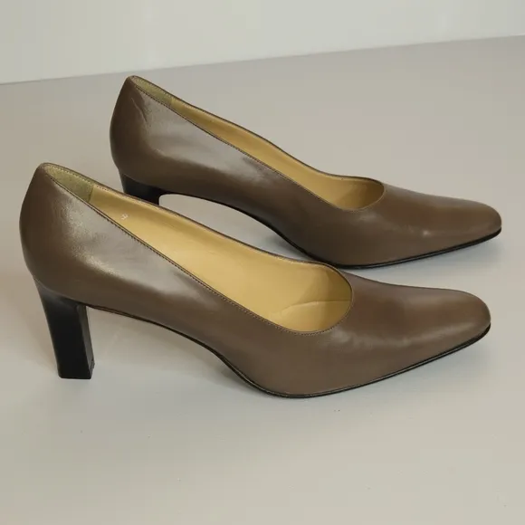 Pancaldi 1888 Italy Leather Brown Women's 3 Inch Heel Pumps Shoes Sz 9