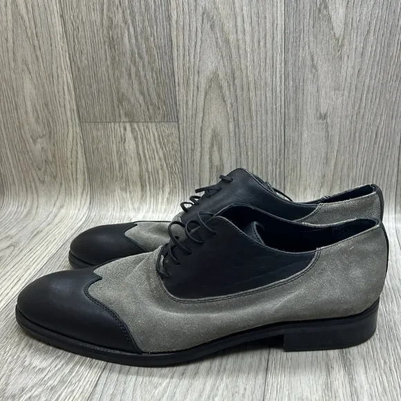 Paul Frederic  Men's oxfords dress lace up leather shoes Made in Italy