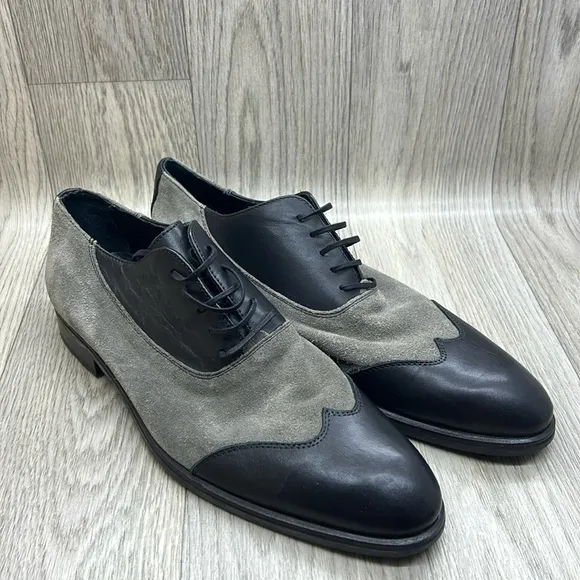 Paul Frederic  Men's oxfords dress lace up leather shoes Made in Italy