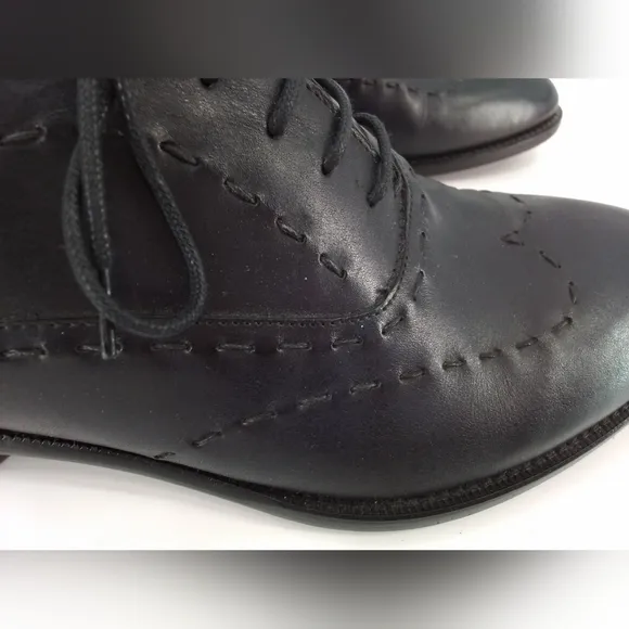 Paul Fredrick DARK NAVY Leather Dress Shoes Mens Sz 10 M Oxford BUCKSTITCH