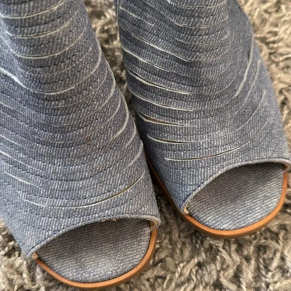 Paul Green Denim Jean Slignback Heel Shoes Peel Toe Pumps