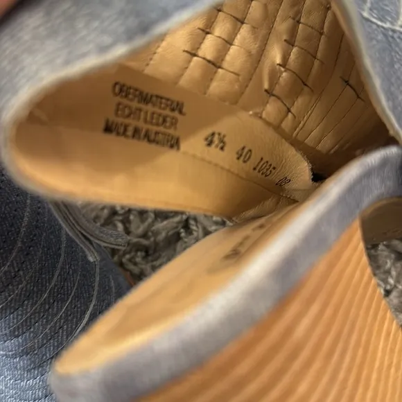 Paul Green Denim Jean Slignback Heel Shoes Peel Toe Pumps