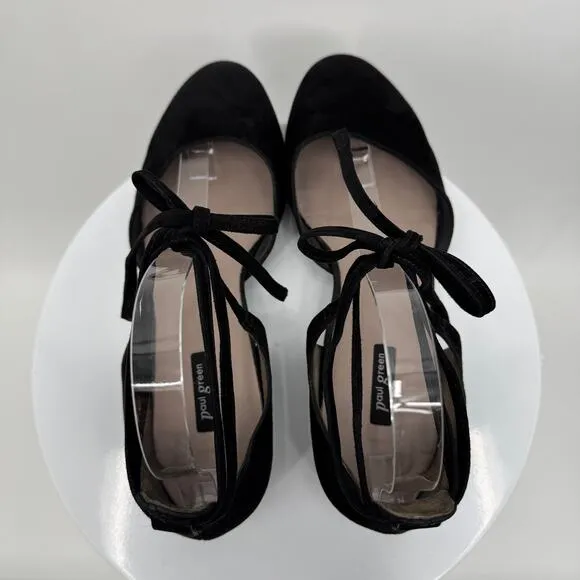 Paul Green shoes 9 ballet flats D'Orsay lace up flat suede leather pointed toe