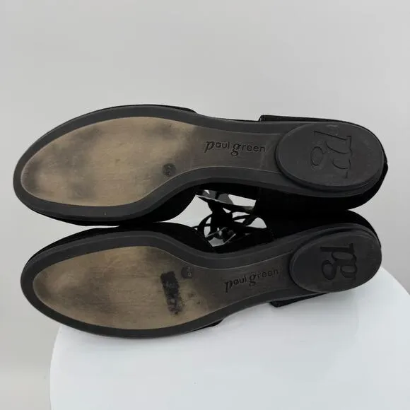 Paul Green shoes 9 ballet flats D'Orsay lace up flat suede leather pointed toe