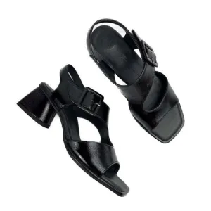 Paul Green Tanya Slingback Sandals US 8 Black Crinkled Patent Leather NEW $398
