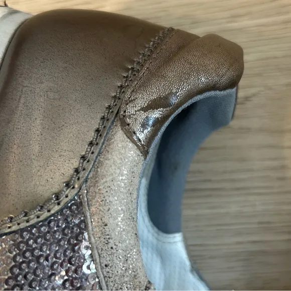 Paul Green Women’s UK 6 US 8.5 Brown Leather Lace Up Sparkle Sneakers Glitter