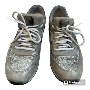 Paul Green Women’s UK 6 US 8.5 Brown Leather Lace Up Sparkle Sneakers Glitter